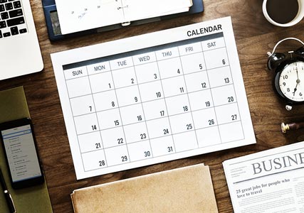 Monthly Calendar – November 2019
